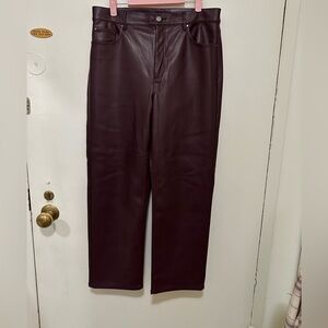 Ann Taylor faux leather pants - 12 - maroon